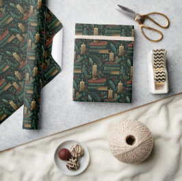 Dark Academia Book Lover Wrapping Paper Geschenkpapier