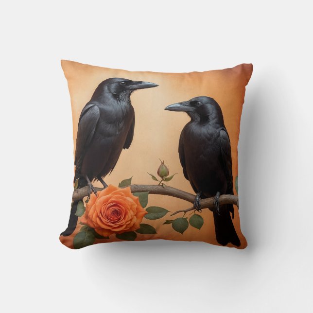 Dark Academia Crows Kissen (Vorderseite)