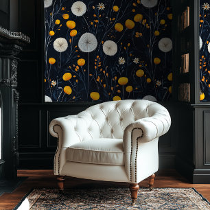 Dark Academia Dandelion Floral Wallpaper Tapete