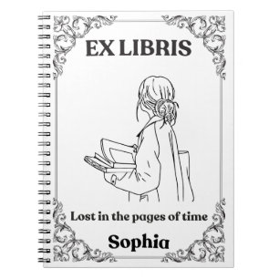 Dark Academia Ex Libris Personalisiertes Lesetageb Notizblock