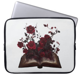 Dark Academia floral Bookstyle Laptopschutzhülle
