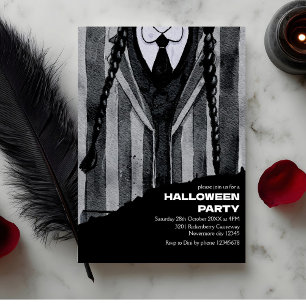 Dark Academia Gothic Schoolgirl Halloween-Party Einladung