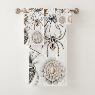 Dark Academia Haeckel Vintage Spinne Symmetrie Kun Badhandtuch Set
