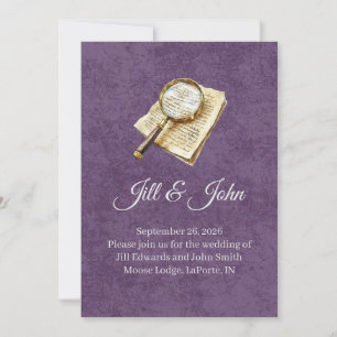 Dark Academia Hochzeitsankündigung Einladung