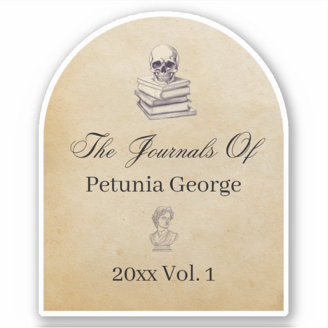 Dark Academia Journal Buchzeichen Sticker (Vorderseite)