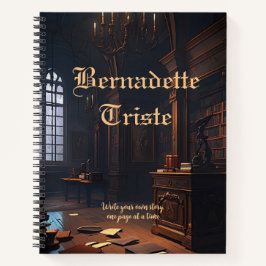 Dark Academia Library Books Vibes Name Sentiment Notizbuch