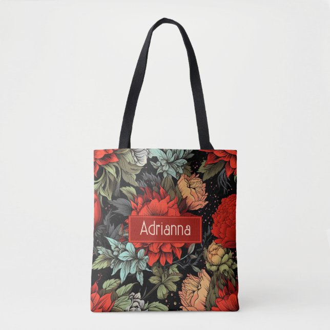 Dark Academia Maximalist Red Dahlia Floral (Vorderseite)
