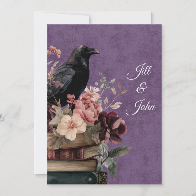 Dark Academia Mystic Raven Save the Date (Vorderseite)