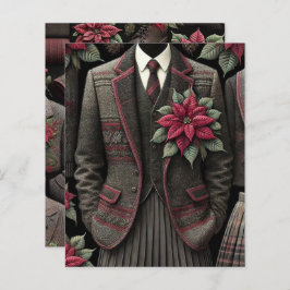 Dark Academia Poinsettia Uniforms Scrapbook Paper