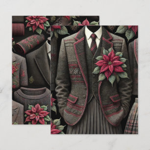 Dark Academia Poinsettia Uniforms Scrapbook Paper