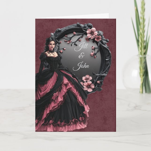 Dark Academia Save the Date Hochzeitskarte Ankündigung (Vorderseite)