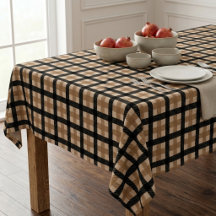 Dark Academia Schwarz und Kamel Plaid Tartan