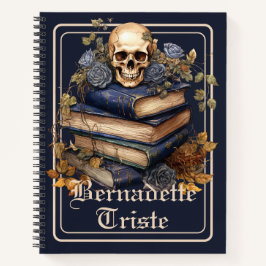 Dark Academia Skull Book Ästhetische Name Sentimen Notizbuch