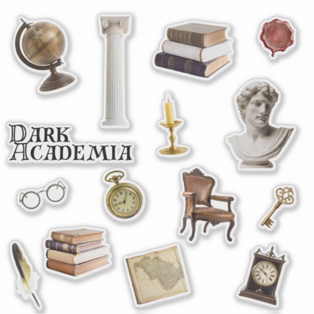 Dark Academia Sticker Set | Zeitschriftenaufkleber (Vorderseite)