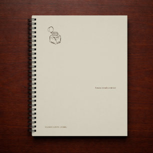 Dark Academia Tintenfass – Minimalistische Vintage Notizblock