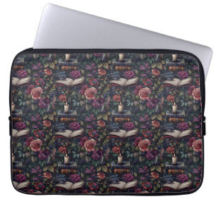 Dark Academia Vintag Floral, Vögel und Bücher Laptopschutzhülle