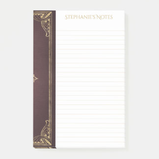 Dark Academia Vintag Scrollwork Buchabdeckung Post-it Klebezettel