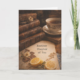 Dark Academia Vintage Library Books Birthday Card Karte