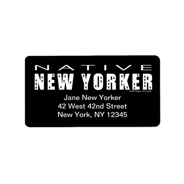 Dark Address Label des Native New Yorker Adressaufkleber (Vorne)