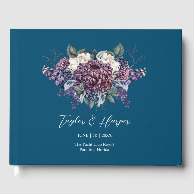 Dark Aesthetic Goth Wedding Bouquet Gästebuch (Vorderseite)