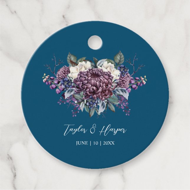 Dark Aesthetic Goth Wedding Bouquet Geschenkanhänger (Vorderseite)