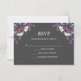 Dark Aesthetic Goth Wedding Bouquet RSVP Karte