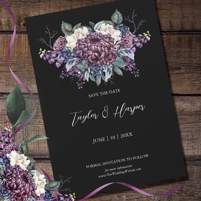 Dark Aesthetic Goth Wedding Bouquet Save The Date (Von Creator hochgeladen)