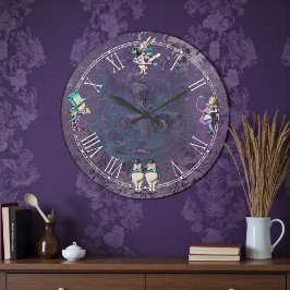 Dark Alice Deep Purple Wonderland Große Wanduhr
