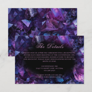 Dark Amethyst Boho Witch Crystals Black Wedding Begleitkarte