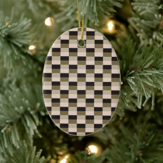 Dark and Beige Shades Color Blocks Keramik Ornament