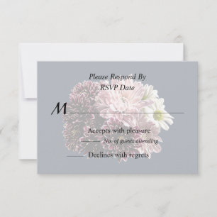 Dark and Light Mums and Daisies RSVP Karte