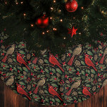 Dark and Moody Christmas Kardinals Leinenimitat Weihnachtsbaumdecke<br><div class="desc">Feiern Sie die Ferien mit diesem eleganten und launischen Weihnachtskonzept. Dieser Weihnachtsbaumrock ist in dunklen und stimmungsvollen Farben gehalten,  mit Kardinal-Vögeln,  Blattwerk und Heiligenbeeren vor schwarzem Hintergrund. Sie können die Hintergrundfarben ändern und für Ihre Bedürfnisse personalisieren.</div>