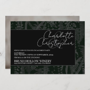 Dark and Moody Ferns Engagement Party Einladung