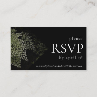 Dark and Moody Ferns Modern RSVP Card Begleitkarte