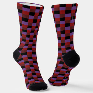 Dark and Red and Purple Combination Socken