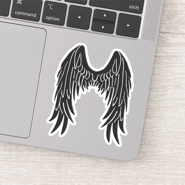 Dark Angel Black Wings Vinyl Cutout Sticker (Detail)