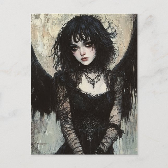 Dark Angel Fantasy Beautiful Postkarte (Vorderseite)