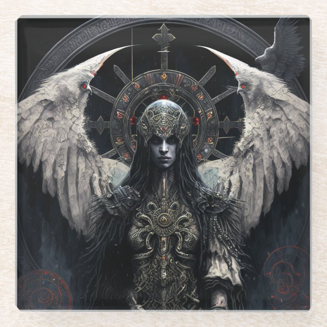 Dark Angel Gothic Fantasy Art Glasuntersetzer (Vorderseite)