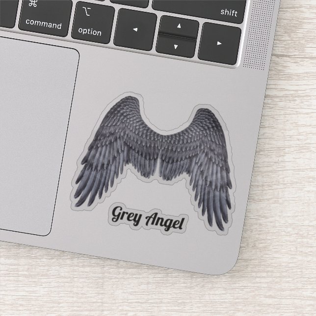 Dark Angel Gray Wings Vinyl Cutout Sticker (Detail)