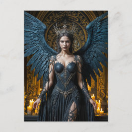 Dark Angel Queen in Candlelit Hall Postkarte