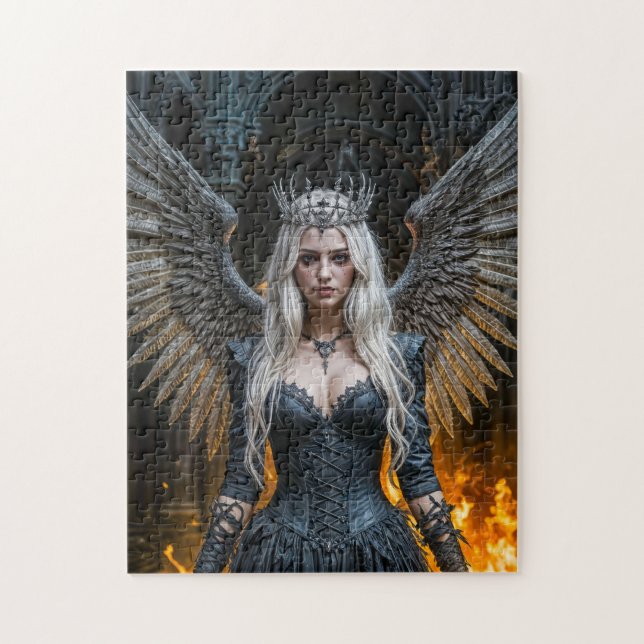 Dark Angel Queen in Candlelit Hall Puzzle (Vertikal)