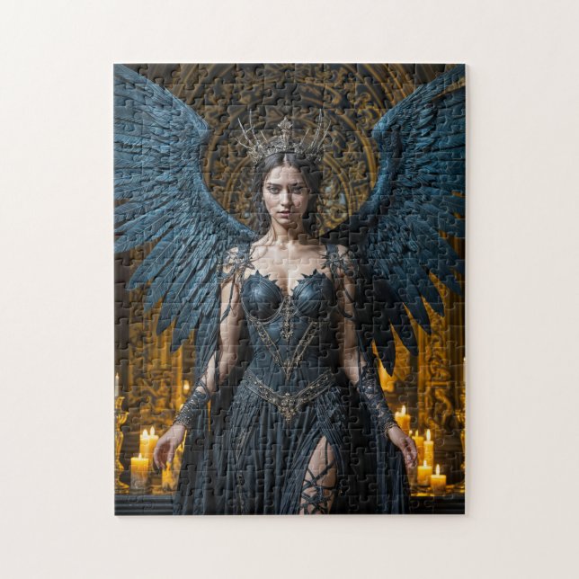 Dark Angel Queen in Candlelit Hall Puzzle (Vertikal)