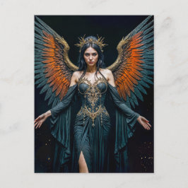 Dark Angel Queen with Red Wings Postkarte