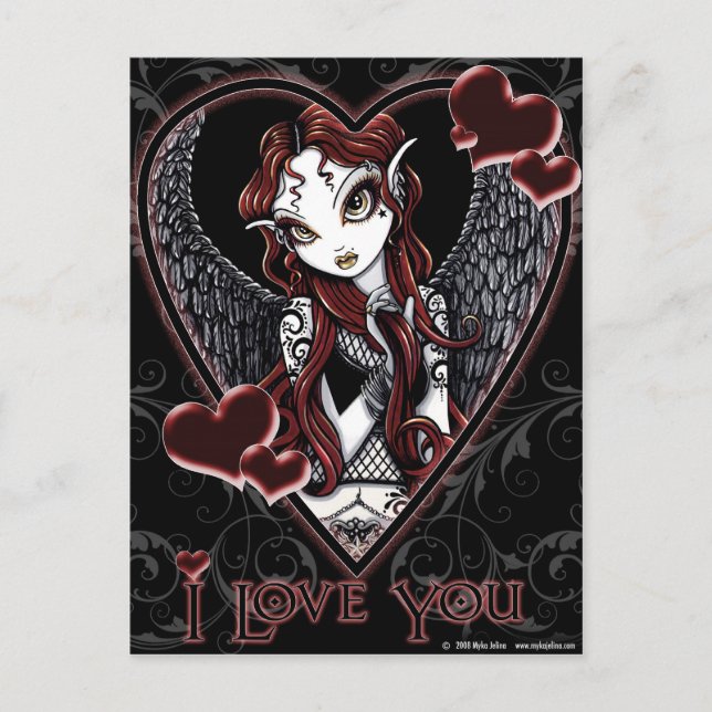 Dark Angel Valentine Postkarte (Vorderseite)