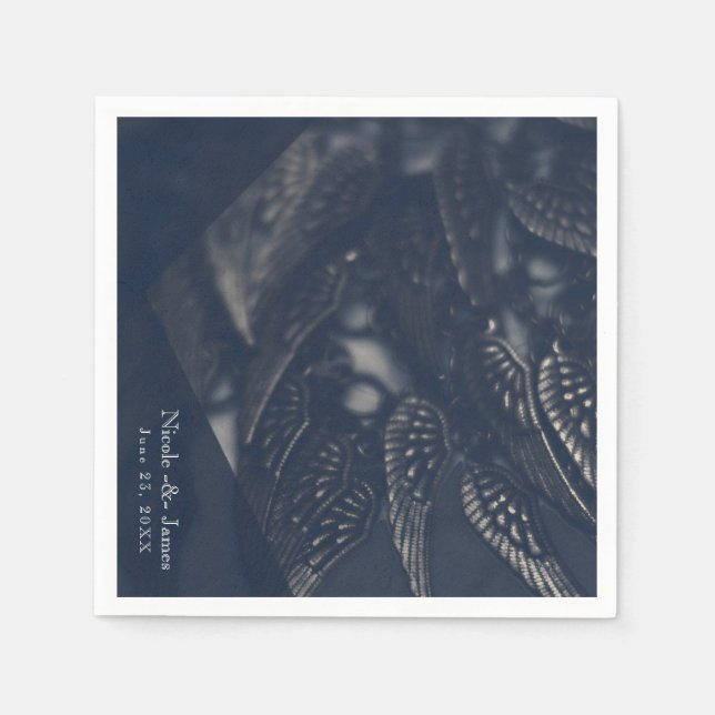 Dark Angel Wings Gothic Glam Chic Party Serviette (Vorderseite)