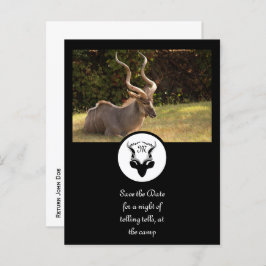 Dark Antelope Silhouette Monogram Foto Einladungspostkarte