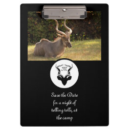 Dark Antelope Silhouette Monogram Foto Klemmbrett