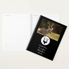 Dark Antelope Silhouette Monogram Foto Planer