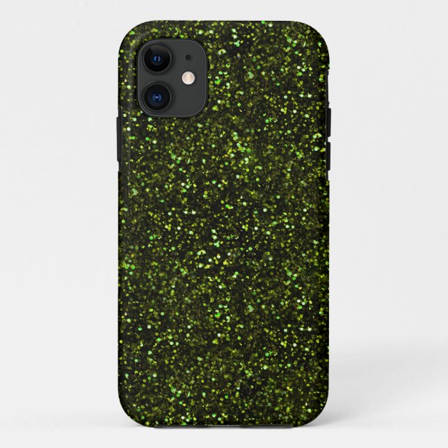 Dark Apple Green Glitzer Case-Mate iPhone Hülle (Rückseite)