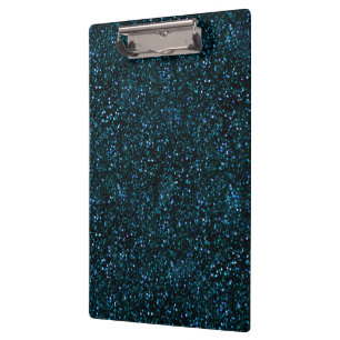 Dark Aqua Aquamarin Blue Glitzer Klemmbrett